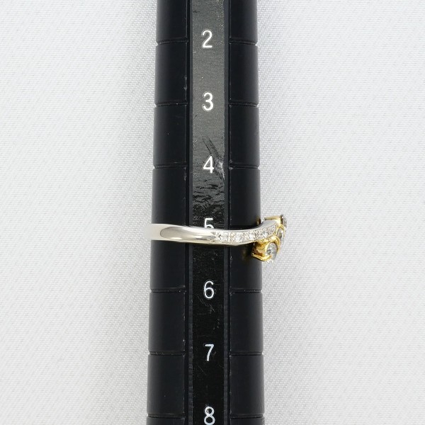 PT900 プラチナ K18YG リング 指輪 5号 ダイヤ 0.38 ジュエリー 中古 PT900 プラチナ K18YG リング 指輪 5号 ダイヤ 0.38 ジュエリー 中古