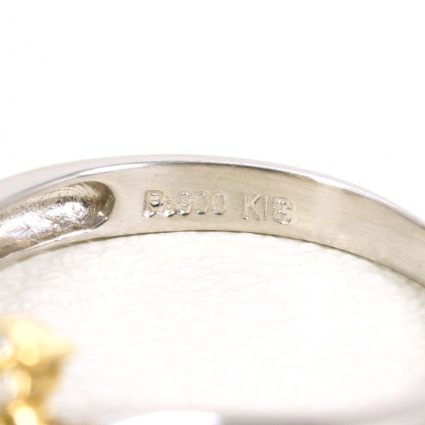 PT900 プラチナ K18YG リング 指輪 5号 ダイヤ 0.38 ジュエリー 中古 PT900 プラチナ K18YG リング 指輪 5号 ダイヤ 0.38 ジュエリー 中古