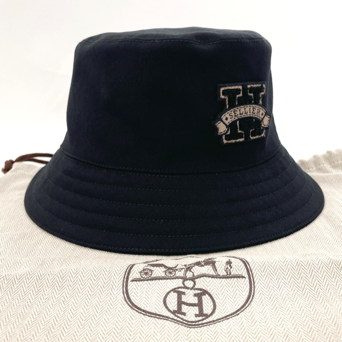 バケットハット ハーパー Hセリエ ハット ブラック コットン ユニセックス
