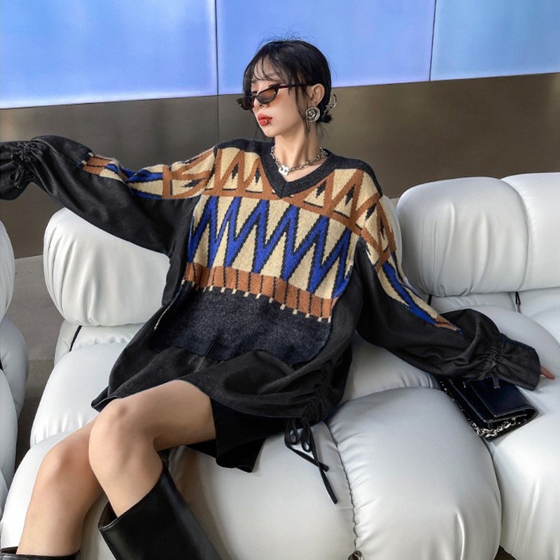 【NEW登場】新作 おしゃれ 気質 ゆったり 切り替え デニム セーター アウター Vネック ニット トップス 百掛け 長袖 ラウンドネックニット ベーシックニット 人気なリブニット 【NEW登場】新作 おしゃれ 気質 ゆったり 切り替え デニム セーター アウター Vネック ニット トップス 百掛け 長袖 ラウンドネックニット ベーシックニット 人気なリブニット