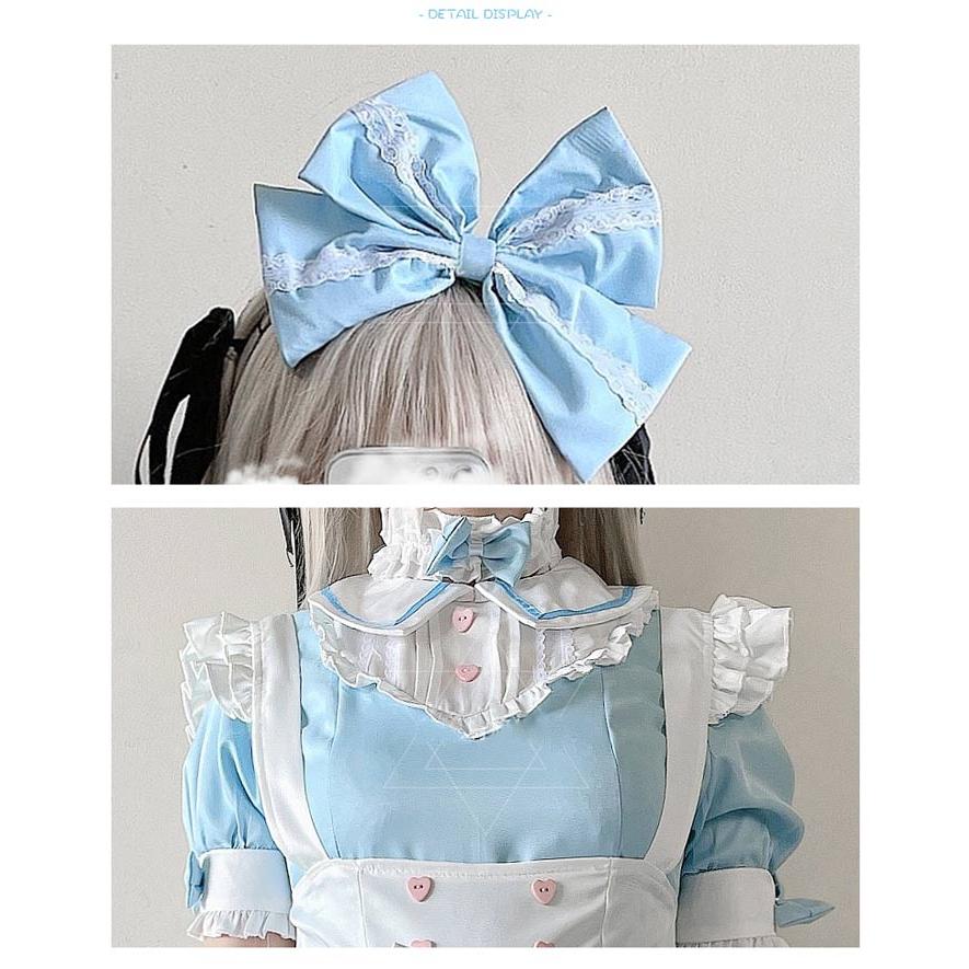 コスプレ衣装メイド服 レディース リボン エンジェル 衣装 ワンピース かわいい 仮装舞踏会 ハロウィン衣装 ホワイト 白 ブルー 青 M XL be282c0c0x1