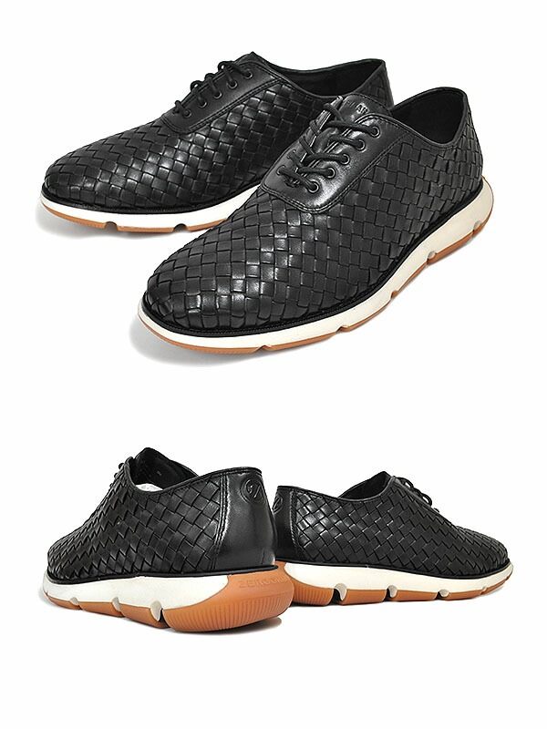 4.ゼログランド ウーブン オックスフォード ブラック c34793 ZEROGRAND 4ZG WOVENOXFORD BLK WOVEN LEATHER 革靴 4.ゼログランド ウーブン オックスフォード ブラック c34793 ZEROGRAND 4ZG WOVENOXFORD BLK WOVEN LEATHER 革靴