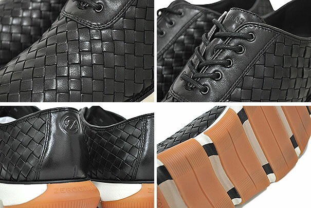 4.ゼログランド ウーブン オックスフォード ブラック c34793 ZEROGRAND 4ZG WOVENOXFORD BLK WOVEN LEATHER 革靴 4.ゼログランド ウーブン オックスフォード ブラック c34793 ZEROGRAND 4ZG WOVENOXFORD BLK WOVEN LEATHER 革靴
