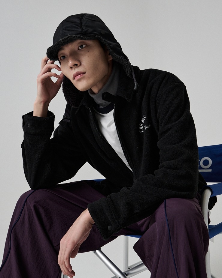 【Crazy Car Wash Crew】23FW★ LOGO STITCH TROOPER HAT Certified OSHA Violator Funny Blue Collar Leather Patch Hat