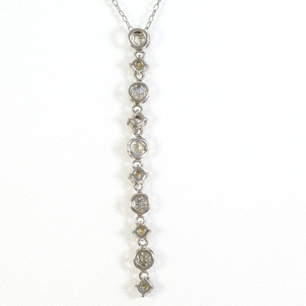 K18 18金 WG ホワイトゴールド ネックレス ダイヤ 0.50 約45cm ジュエリー 中古
