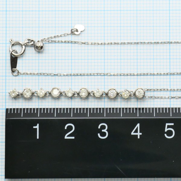 K18 18金 WG ホワイトゴールド ネックレス ダイヤ 0.50 約45cm ジュエリー 中古