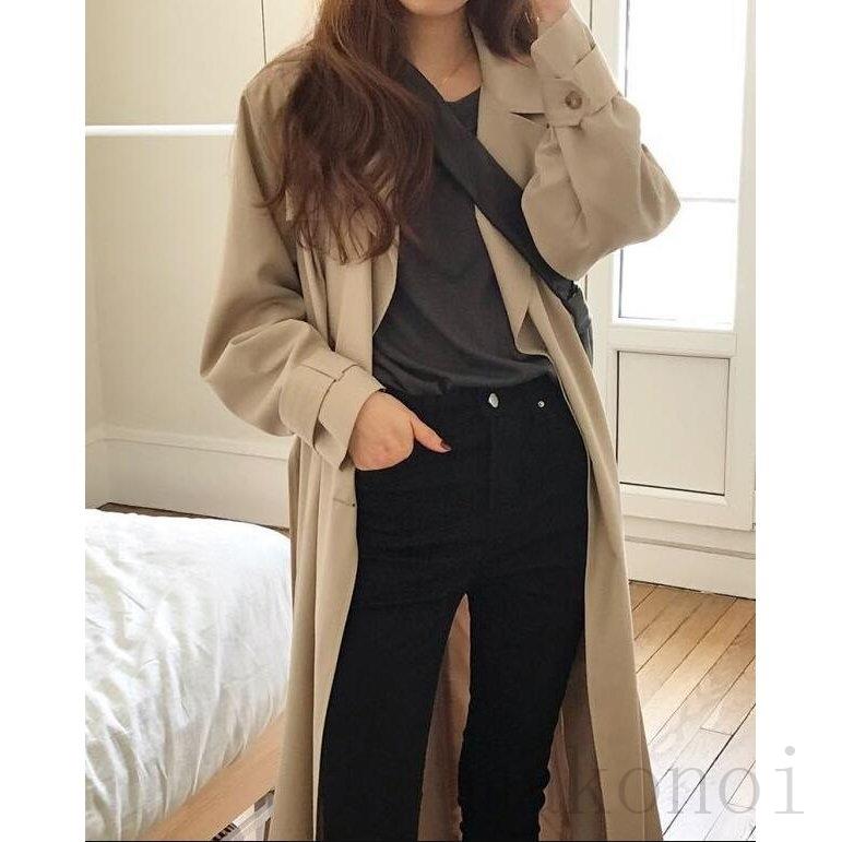 スプリングコート トレンチコート レディース 秋服 春 ロング ベルト付き オシャレ 着痩せ アウター 韓国風 通勤 オシャレ スプリングコート トレンチコート レディース 秋服 春 ロング ベルト付き オシャレ 着痩せ アウター 韓国風 通勤 オシャレ