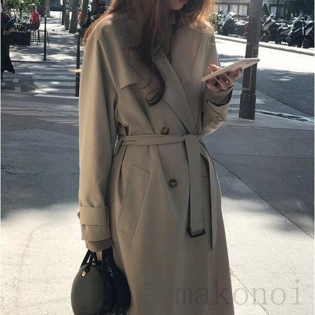 スプリングコート トレンチコート レディース 秋服 春 ロング ベルト付き オシャレ 着痩せ アウター 韓国風 通勤 オシャレ スプリングコート トレンチコート レディース 秋服 春 ロング ベルト付き オシャレ 着痩せ アウター 韓国風 通勤 オシャレ