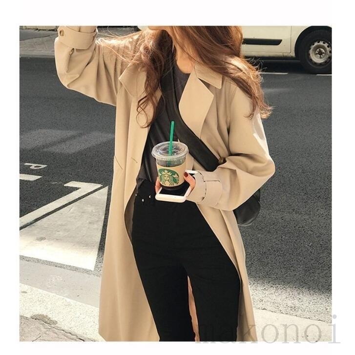 スプリングコート トレンチコート レディース 秋服 春 ロング ベルト付き オシャレ 着痩せ アウター 韓国風 通勤 オシャレ スプリングコート トレンチコート レディース 秋服 春 ロング ベルト付き オシャレ 着痩せ アウター 韓国風 通勤 オシャレ
