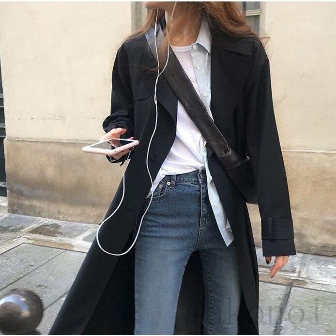 スプリングコート トレンチコート レディース 秋服 春 ロング ベルト付き オシャレ 着痩せ アウター 韓国風 通勤 オシャレ スプリングコート トレンチコート レディース 秋服 春 ロング ベルト付き オシャレ 着痩せ アウター 韓国風 通勤 オシャレ