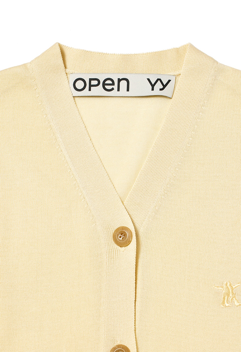 【OPEN Yy】 TWISTED PLACKET CARDIGAN : YELLOW 【OPEN Yy】 TWISTED PLACKET CARDIGAN : YELLOW