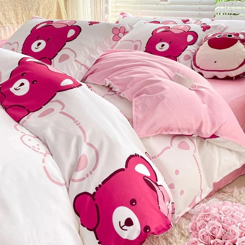 今の流行アロエベラ綿漫画かわいい 3 点セットと 4 点セット 15 メートルシートスタイル 4 点セットイチゴクマ 今の流行アロエベラ綿漫画かわいい 3 点セットと 4 点セット 15 メートルシートスタイル 4 点セットイチゴクマ