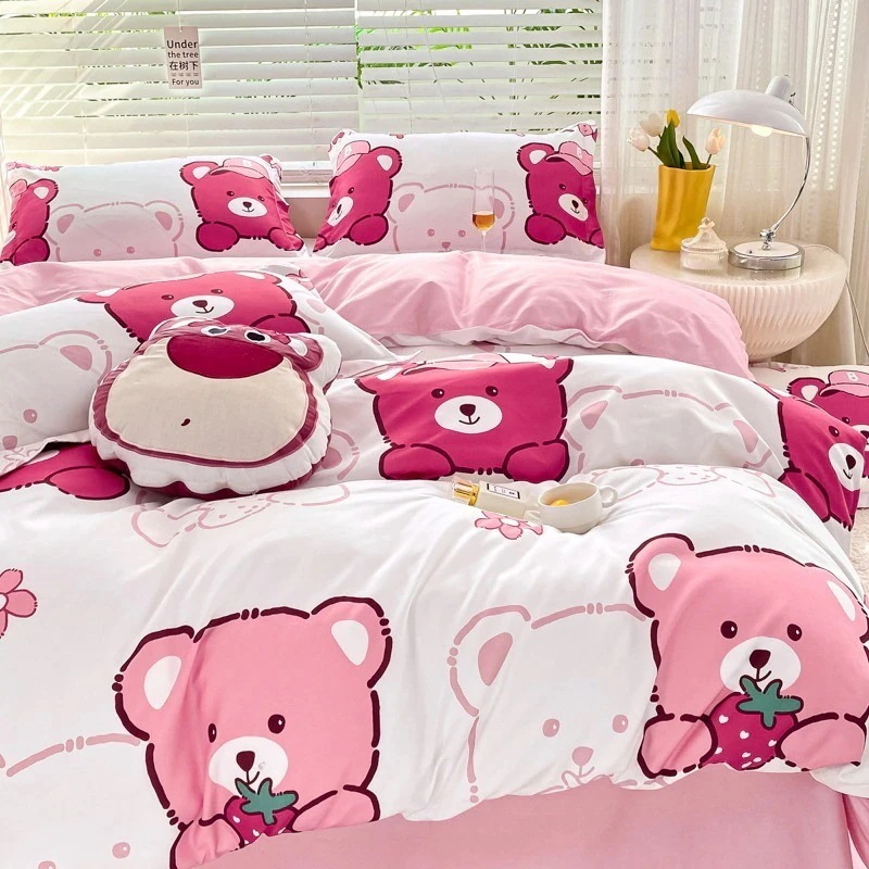 今の流行アロエベラ綿漫画かわいい 3 点セットと 4 点セット 15 メートルシートスタイル 4 点セットイチゴクマ 今の流行アロエベラ綿漫画かわいい 3 点セットと 4 点セット 15 メートルシートスタイル 4 点セットイチゴクマ