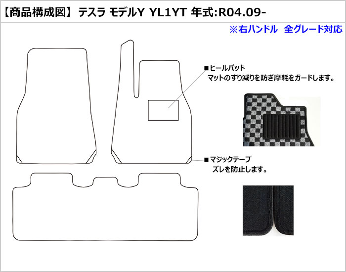 [優れた品質で安売りに挑戦]テスラ モデルY フロアマット [3色から選択]_1