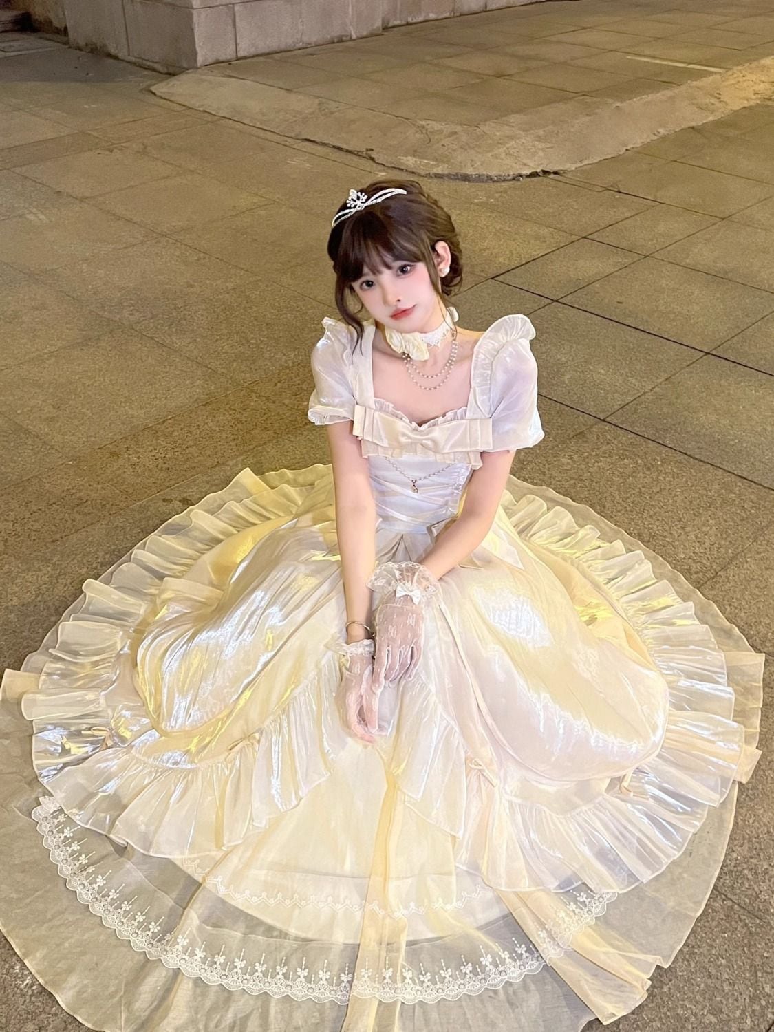 Lolita ジェネレーションカラーフラワーマリッジドレスドレスエレガントバースデードレスロングプリンセスドレス Lolita ジェネレーションカラーフラワーマリッジドレスドレスエレガントバースデードレスロングプリンセスドレス