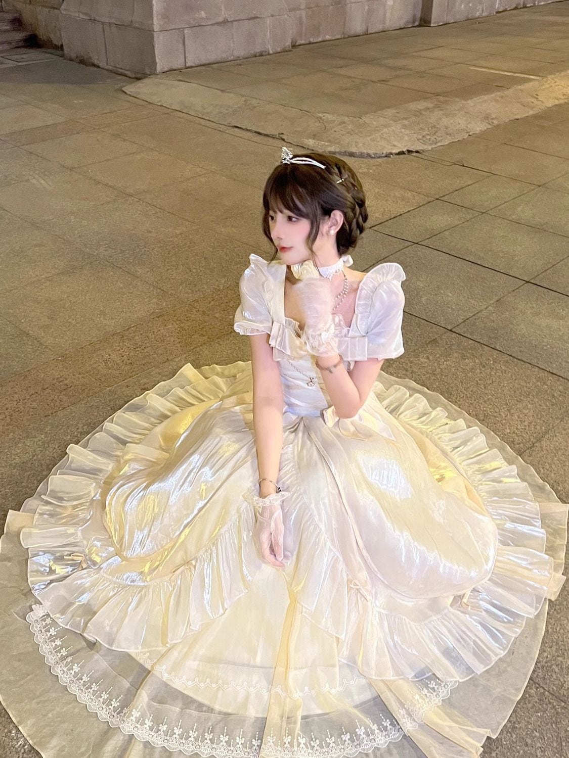 Lolita ジェネレーションカラーフラワーマリッジドレスドレスエレガントバースデードレスロングプリンセスドレス Lolita ジェネレーションカラーフラワーマリッジドレスドレスエレガントバースデードレスロングプリンセスドレス