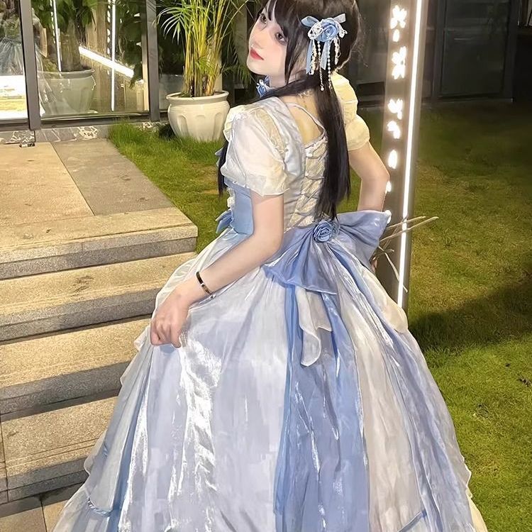 Lolita ジェネレーションカラーフラワーマリッジドレスドレスエレガントバースデードレスロングプリンセスドレス Lolita ジェネレーションカラーフラワーマリッジドレスドレスエレガントバースデードレスロングプリンセスドレス