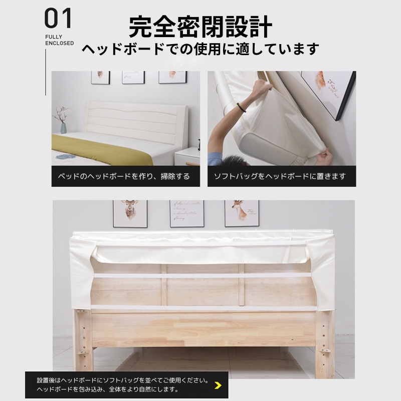ヘッドボード ベルベット調 セミダブルサイズ ベット 後付け クッション 収納ポケット カバー 壁クッション diy おしゃれ キルティング
