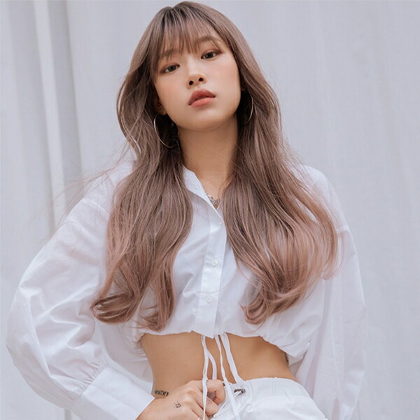 サロンカラーフルウィッグ）グレースハッシュパーマ エルフィ (ミスティ原糸)WIG 簡単着用 小顔