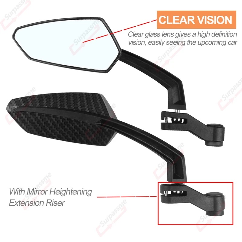 モーターサイクルバックミラー 360 調整可能なモーターサイクルバックミラー 8mm 10mm Red モーターサイクルバックミラー 360 調整可能なモーターサイクルバックミラー 8mm 10mm Red