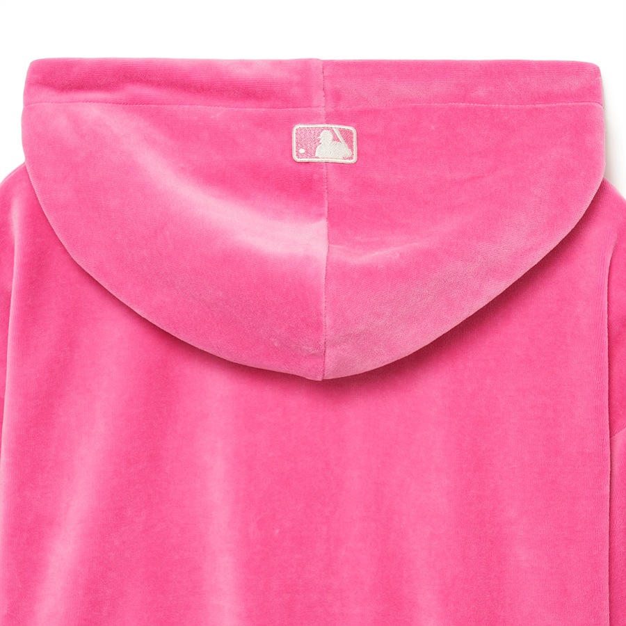 MLBレディースベーシックベルベットクロップフード集業CLE（ピンク）