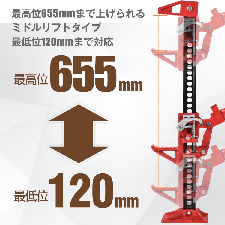 ファームジャッキ ジャッキ 車 ジャッキアップ 3t 工具 33インチ タイガージャッキ ハイジャッキ オフロード 655mm ジムニー ジープ mdprevattcaulkingandwaterproofing.com