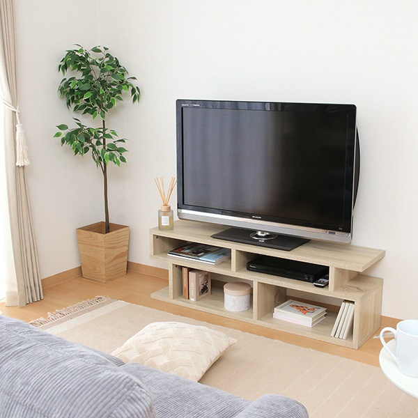 不二貿易 51490 S字型TV台 120幅 オーク メーカー直送 不二貿易 51490 S字型TV台 120幅 オーク メーカー直送