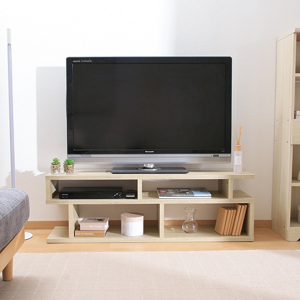 不二貿易 51490 S字型TV台 120幅 オーク メーカー直送 不二貿易 51490 S字型TV台 120幅 オーク メーカー直送