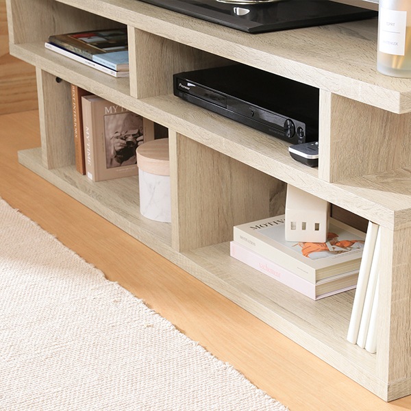 不二貿易 51490 S字型TV台 120幅 オーク メーカー直送 不二貿易 51490 S字型TV台 120幅 オーク メーカー直送