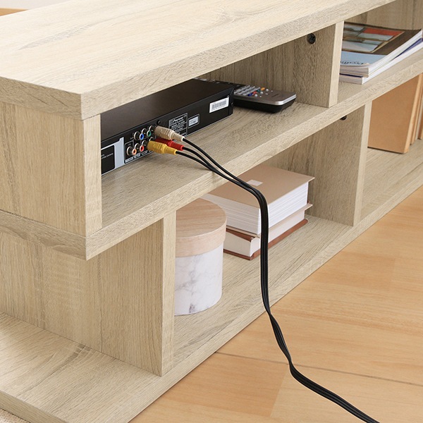 不二貿易 51490 S字型TV台 120幅 オーク メーカー直送 不二貿易 51490 S字型TV台 120幅 オーク メーカー直送