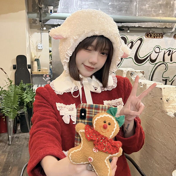 Qoo10] ふわふわ 子ひつじ ヘッドドレス レース