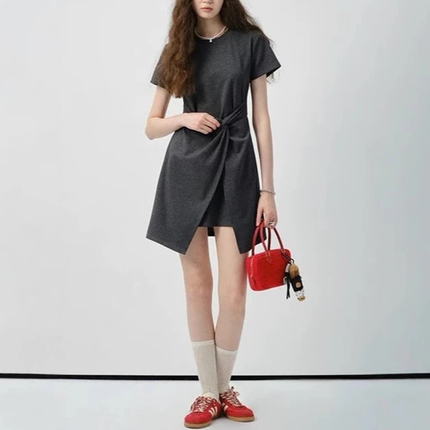 夏 新作 プチワンピース 2025 薄手 イレギュラーヘム Tシャツ ショートスカート レディース 夏 新作 プチワンピース 2025 薄手 イレギュラーヘム Tシャツ ショートスカート レディース