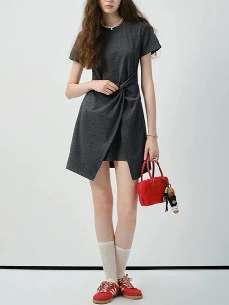 夏 新作 プチワンピース 2025 薄手 イレギュラーヘム Tシャツ ショートスカート レディース 夏 新作 プチワンピース 2025 薄手 イレギュラーヘム Tシャツ ショートスカート レディース