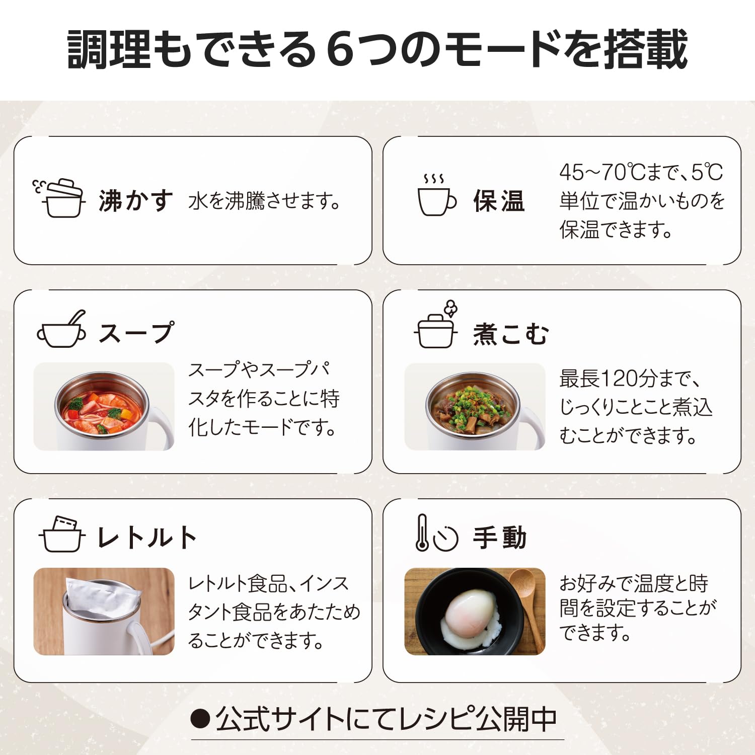 エレコム マグカップ型電気なべ 電気ケトル 500mL クックマグ 【 沸かす 煮込む 保温 スープ レトルト 手動 】6モード Cook Mug plus ケーブル長1.5m ミント HAC-LEP エレコム マグカップ型電気なべ 電気ケトル 500mL クックマグ 【 沸かす 煮込む 保温 スープ レトルト 手動 】6モード Cook Mug plus ケーブル長1.5m ミント HAC-LEP
