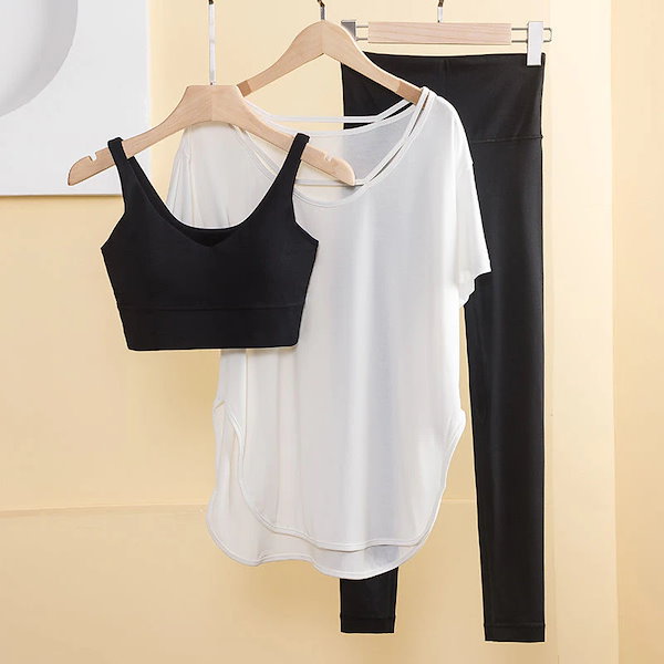 Qoo10] ヨガウェア 上下セット 3点セット ホッ