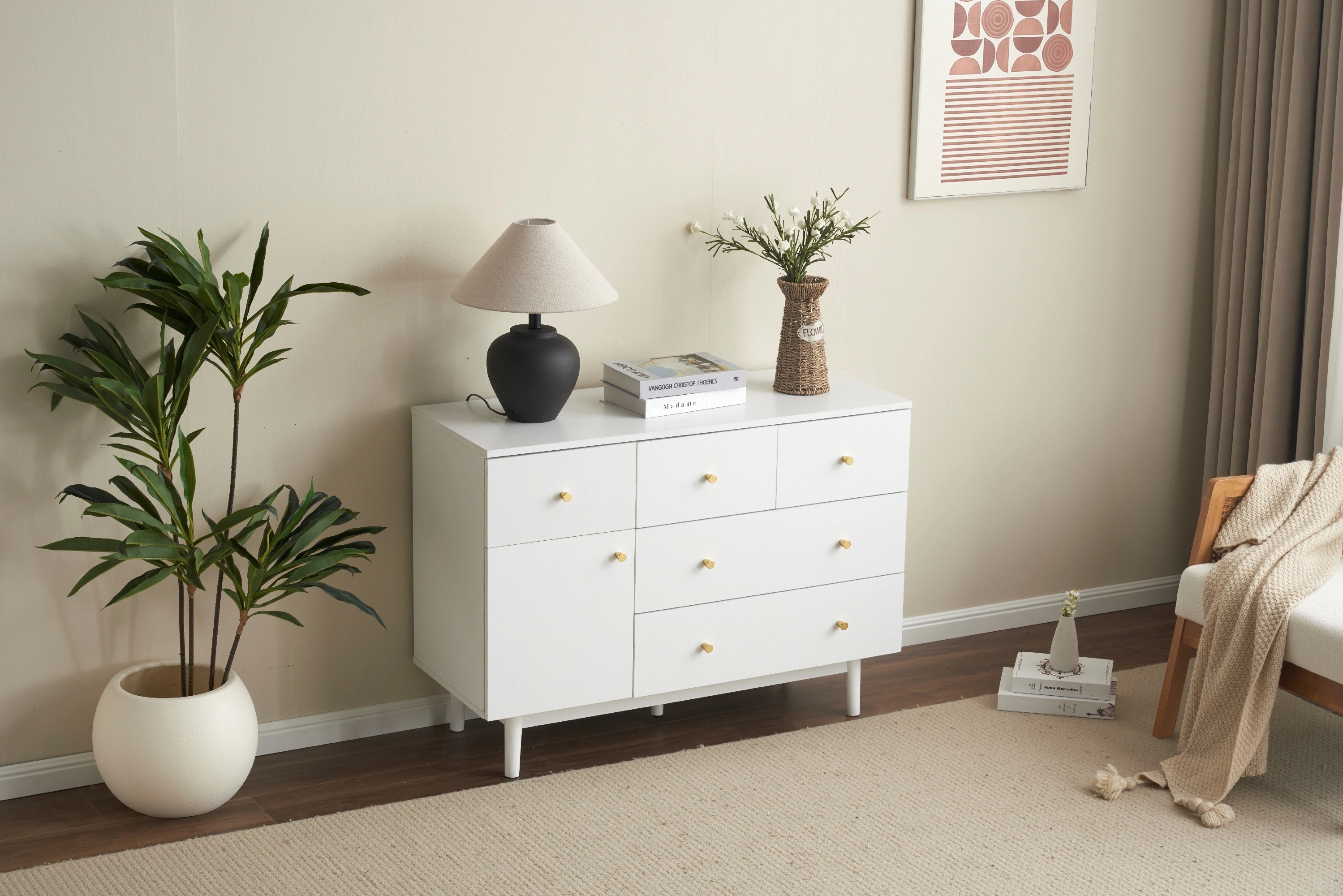 [国内発送]394キャビネット サイドボード 引き出し5杯 チェスト 収納棚 リビング収納 幅100cm サイドボード リビングボード 洋服 タンス 収納 おしゃれ 収納棚 北欧 木目調 おしゃれ 分