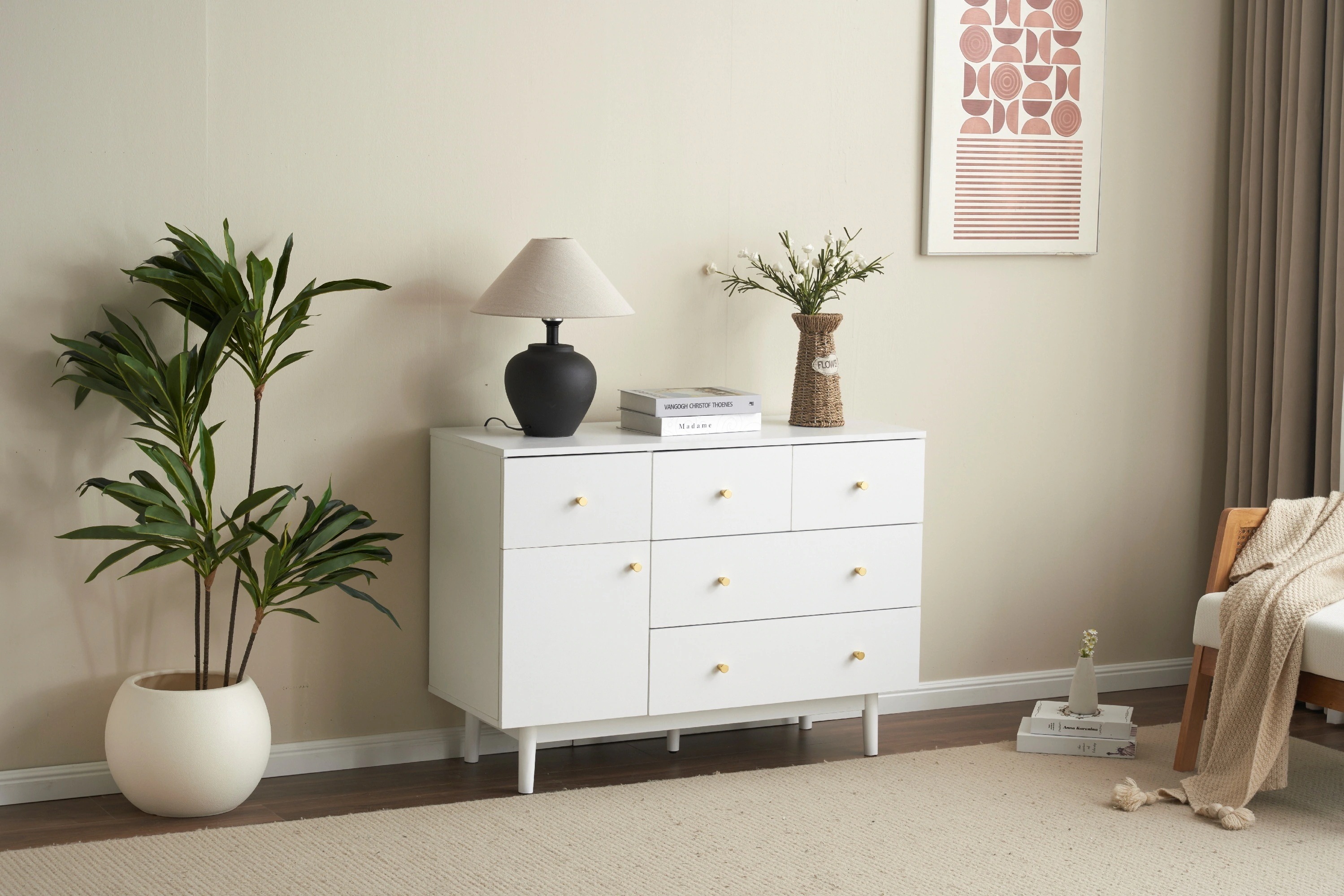 [国内発送]394キャビネット サイドボード 引き出し5杯 チェスト 収納棚 リビング収納 幅100cm サイドボード リビングボード 洋服 タンス 収納 おしゃれ 収納棚 北欧 木目調 おしゃれ 分