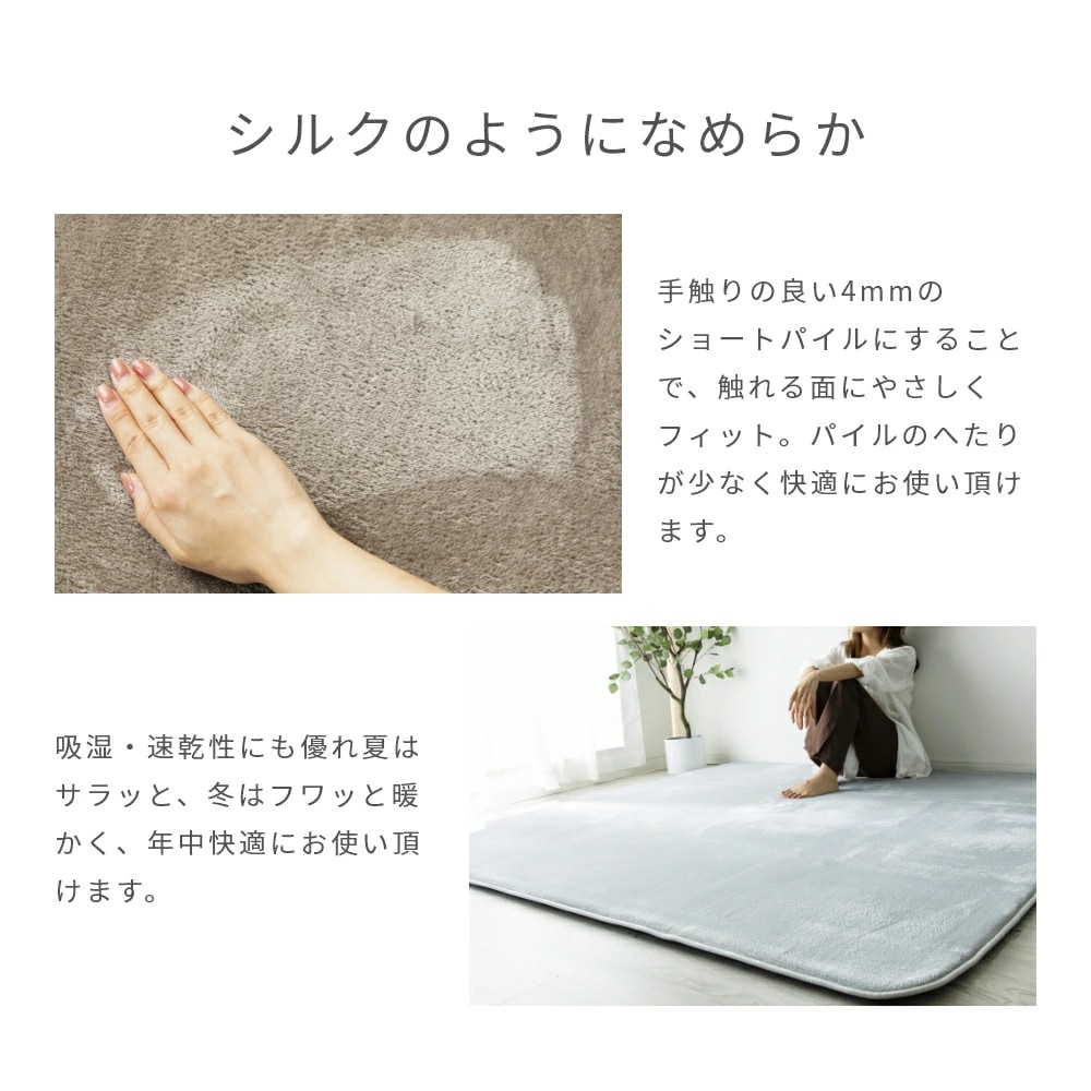 極厚 フランネル ラグ 抗菌 防臭 防ダニ 2畳 185×185cm フランネルラグ ラグマット カーペット マット 絨毯 ホットカーペット ホットカーペットカバー 床暖房 センターラグ リビングラグ