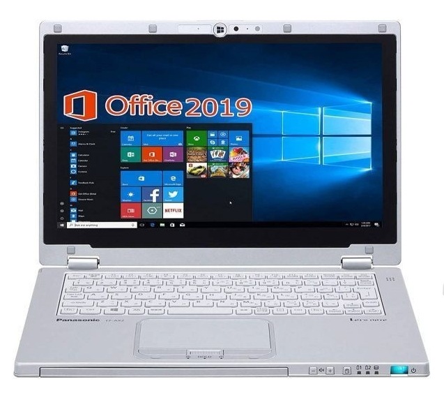 サポート付きPanasonic CF-AX2 Windows10 Let s note Office 2019 メモリー8GB SSD512GB PQI USB指紋認証キー Windows H