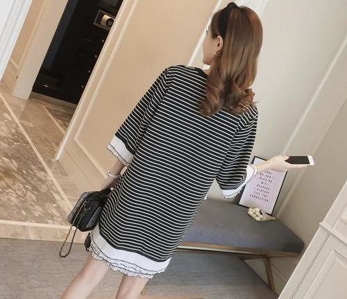 1240.ボーダーフリルワンピース(ブラック) 1240.ボーダーフリルワンピース(ブラック)