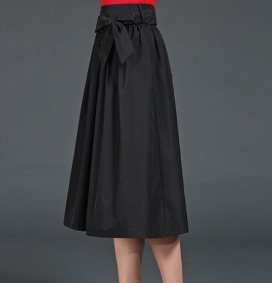 スカート デート モテアイテム フレアスカート ミモレ丈 ウエストリボン ハイウエスト 可愛い きれいめ 上品 おしゃれ かっこいい 可愛い ラブリー キュート ガーリー クール モード系