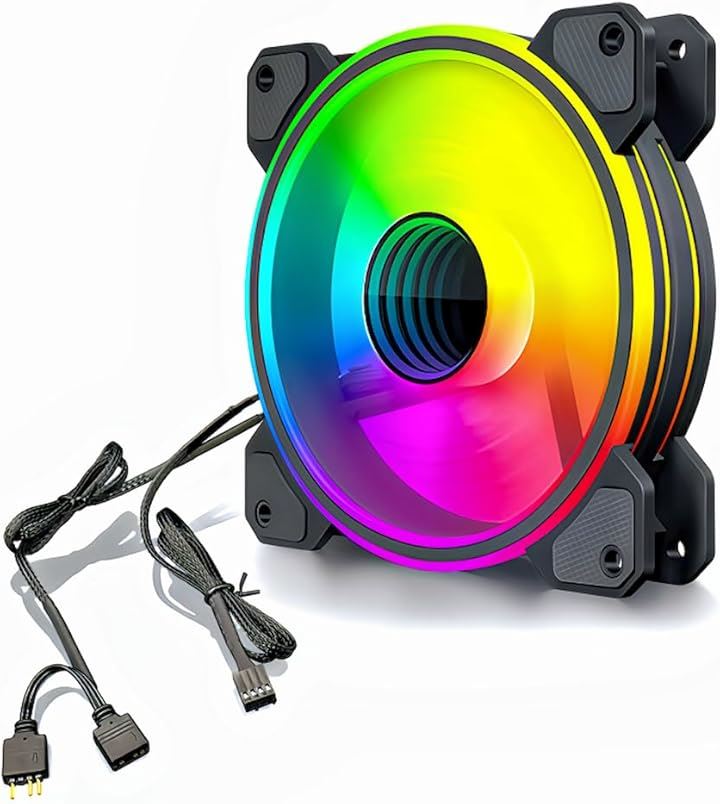 PCケースファン5枚セット 120mm 4pin PWM LED ARGB 5v 3pin ファンハブ コントローラー付き リモコン 色変更可能 ファン回転速度変更可能( ブラック) PCケースファン5枚セット 120mm 4pin PWM LED ARGB 5v 3pin ファンハブ コントローラー付き リモコン 色変更可能 ファン回転速度変更可能( ブラック)