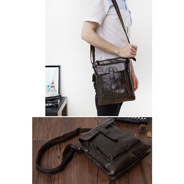ショルダーバッグ 本革 ビジネス 牛革 鞄 斜め掛け 男女兼用 軽量 レザー 大きめ