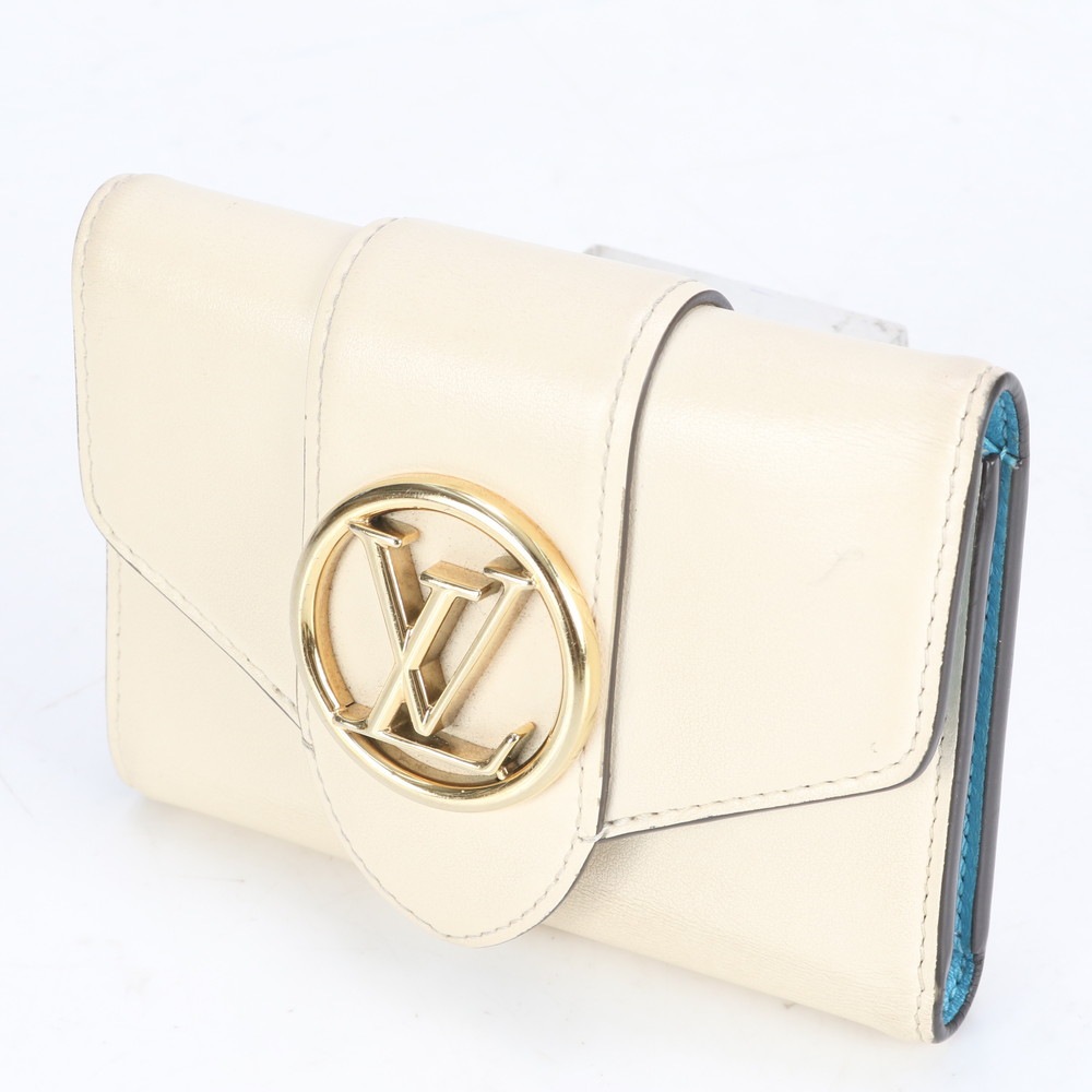 美品 ルイヴィトン M69176 ポンヌフ 三つ折り財布 ホワイト ユニ