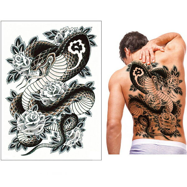 Qoo10] 背中用 フェイクタトゥーステッカー 大き