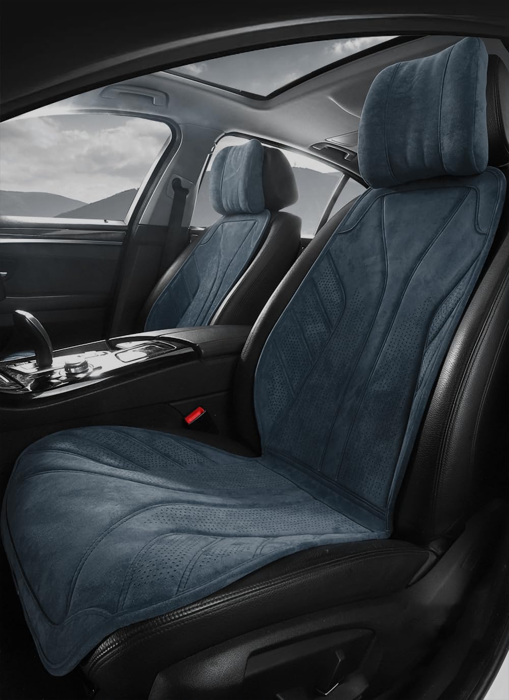 Namioka カーシートカバー ラテックスシートカバー 車 座席カバー ラテックスヘッドレスト付きソフト前席用 通気性 防汚軽量洗える お手入れ簡単独特の臭いなしオールシーズン共通シ