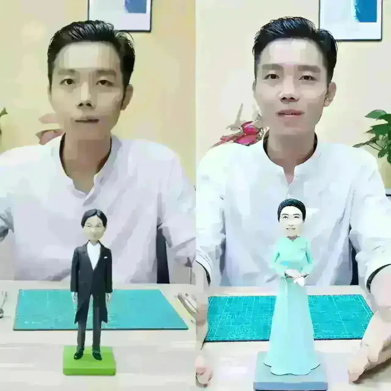 【オーダーメイド】3D肖像画 似顔絵 人形 フィギュア 結婚祝い 周年記念日 カップル 彼氏 彼女 夫婦 両親 贈呈品 記念品