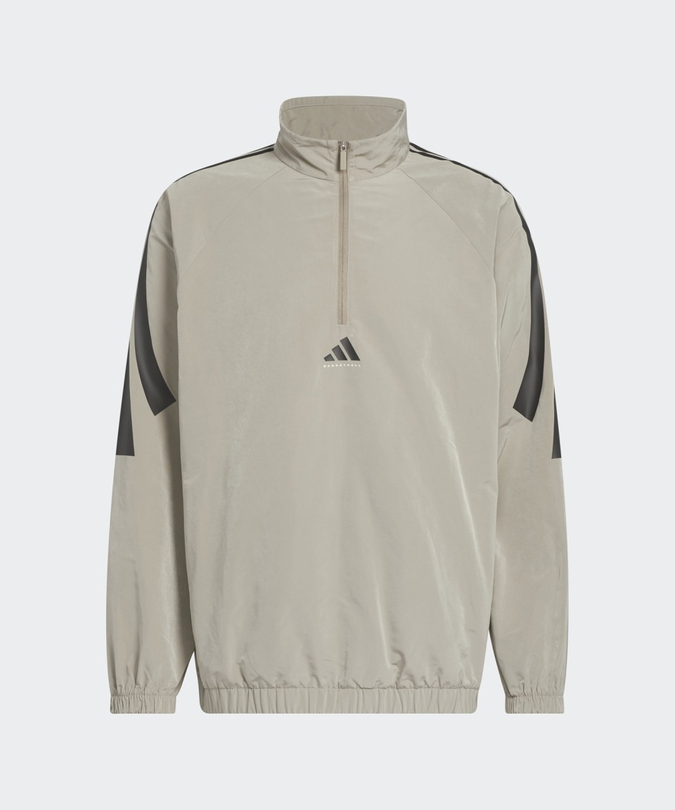 Qoo10 adidas ハーフジップ ウーブン バスケ ロゴ ミ