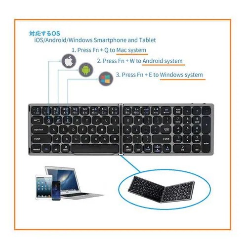 ROYALMONSTER 軽量コンパクト折りたたみ式・キーボード(テンキー付) ［ワイヤレス ／Bluetooth］ BK RM-2554