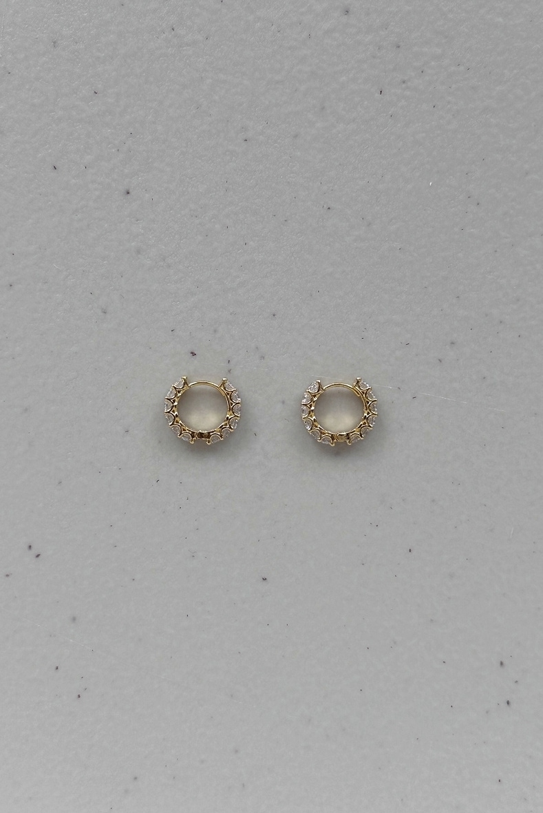 MONDAY EDITION Glittering Golden Hoop Earrings (Small)